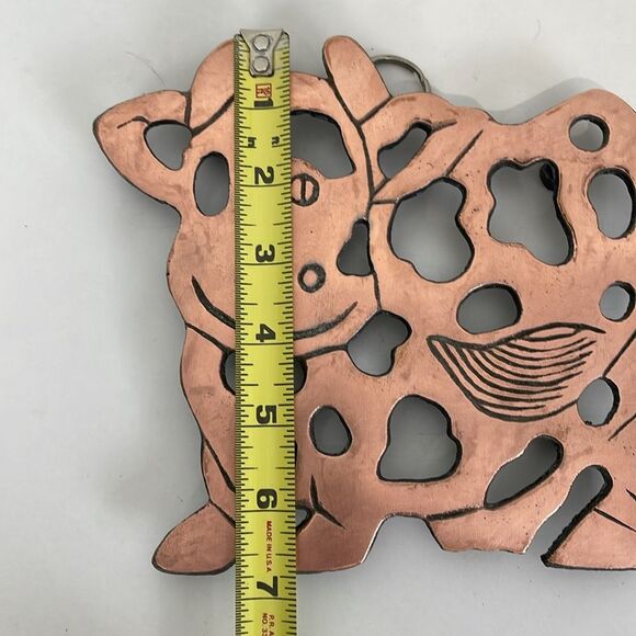 Copper Finished Cast Iron Cow Trivet Hot Plate Country Kitchen 1999 Wall Hanging - Picture 5 of 6